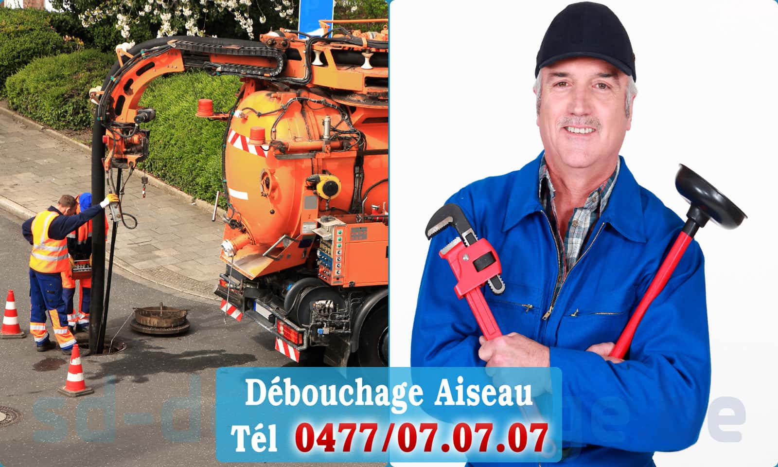 Déboucher canalisation maison Aiseau rapide et efficace - 0477 07 07 07