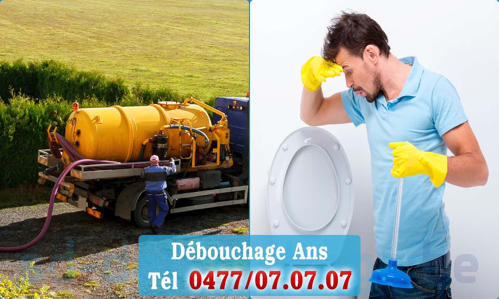 Service débouchage canalisation Ans rapide et efficace - 0477 07 07 07