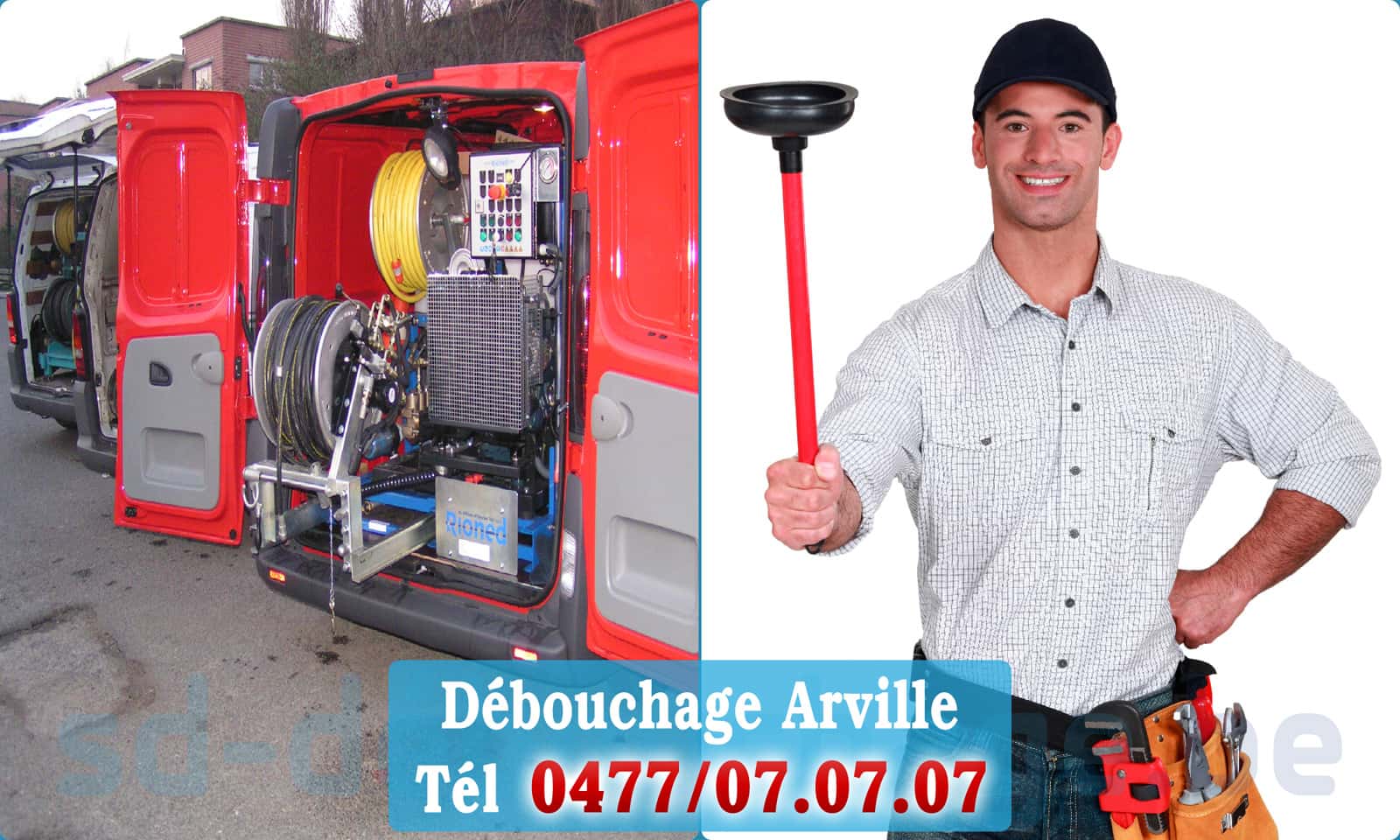 Déboucher canalisation maison Arville rapide et efficace - 0477 07 07 07
