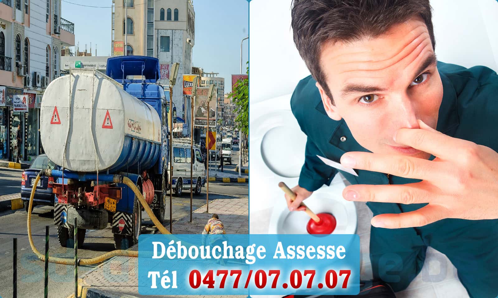 Service débouchage canalisation Assesse rapide et efficace - 0477 07 07 07