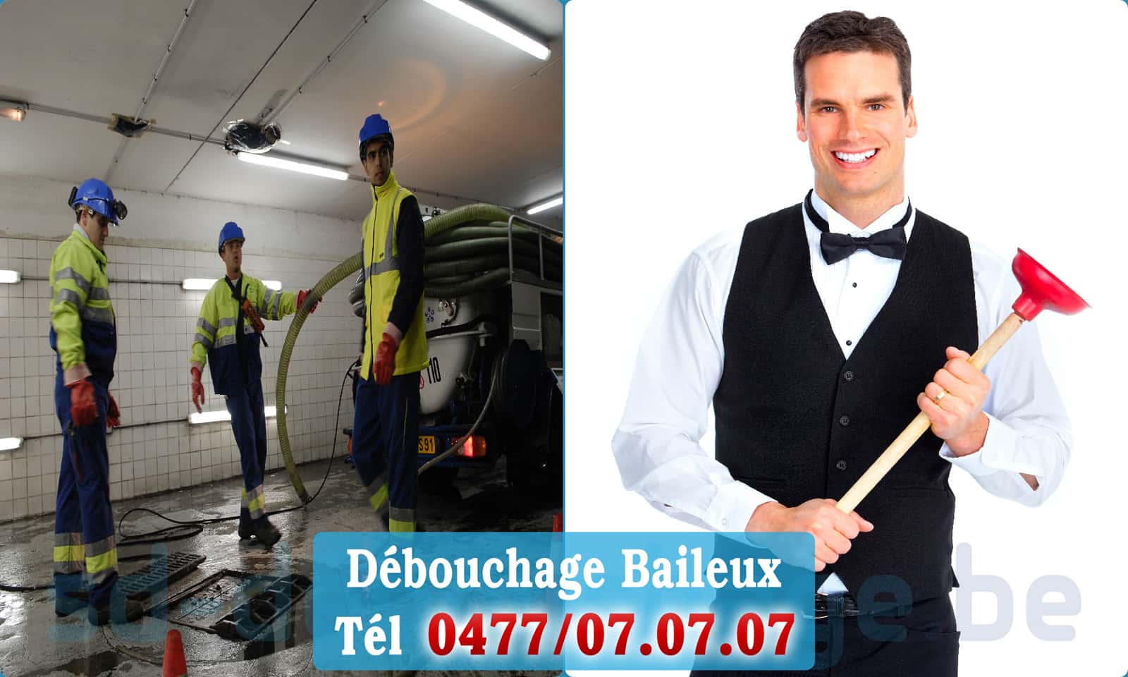 Service débouchage canalisation Baileux rapide et efficace - 0477 07 07 07