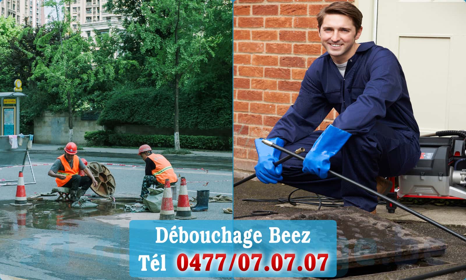 Service débouchage canalisation Beez rapide et efficace - 0477 07 07 07