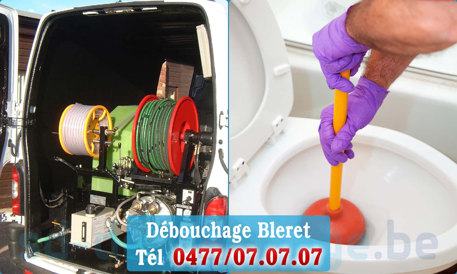 Service débouchage canalisation Bleret rapide et efficace - 0477 07 07 07