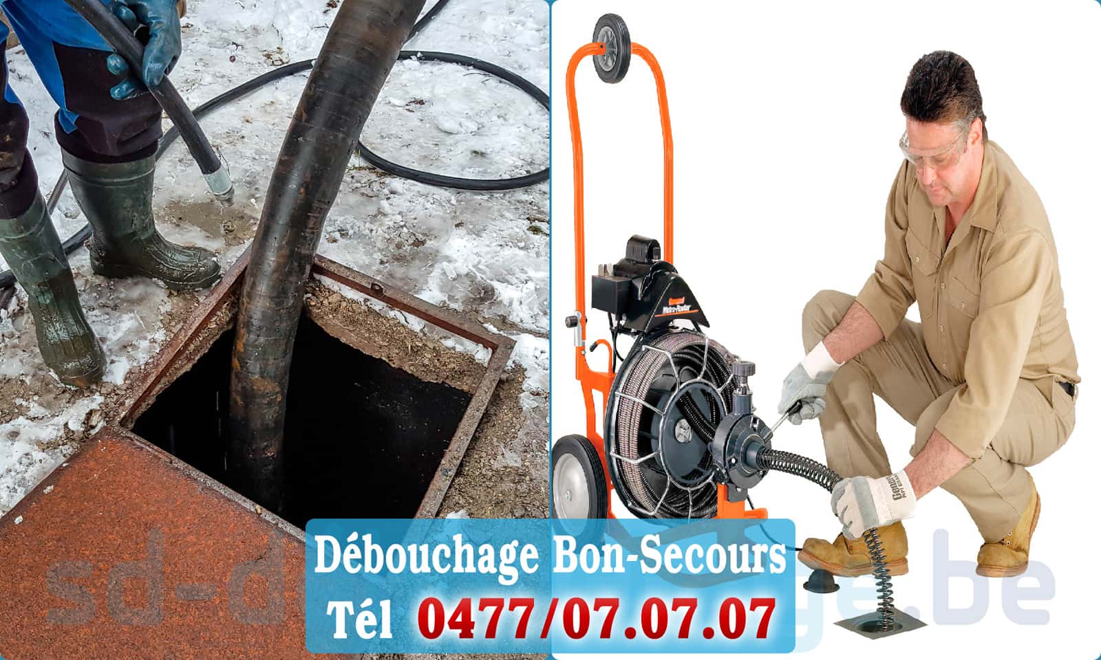 Déboucher canalisation maison Bon-Secours rapide et efficace - 0477 07 07 07