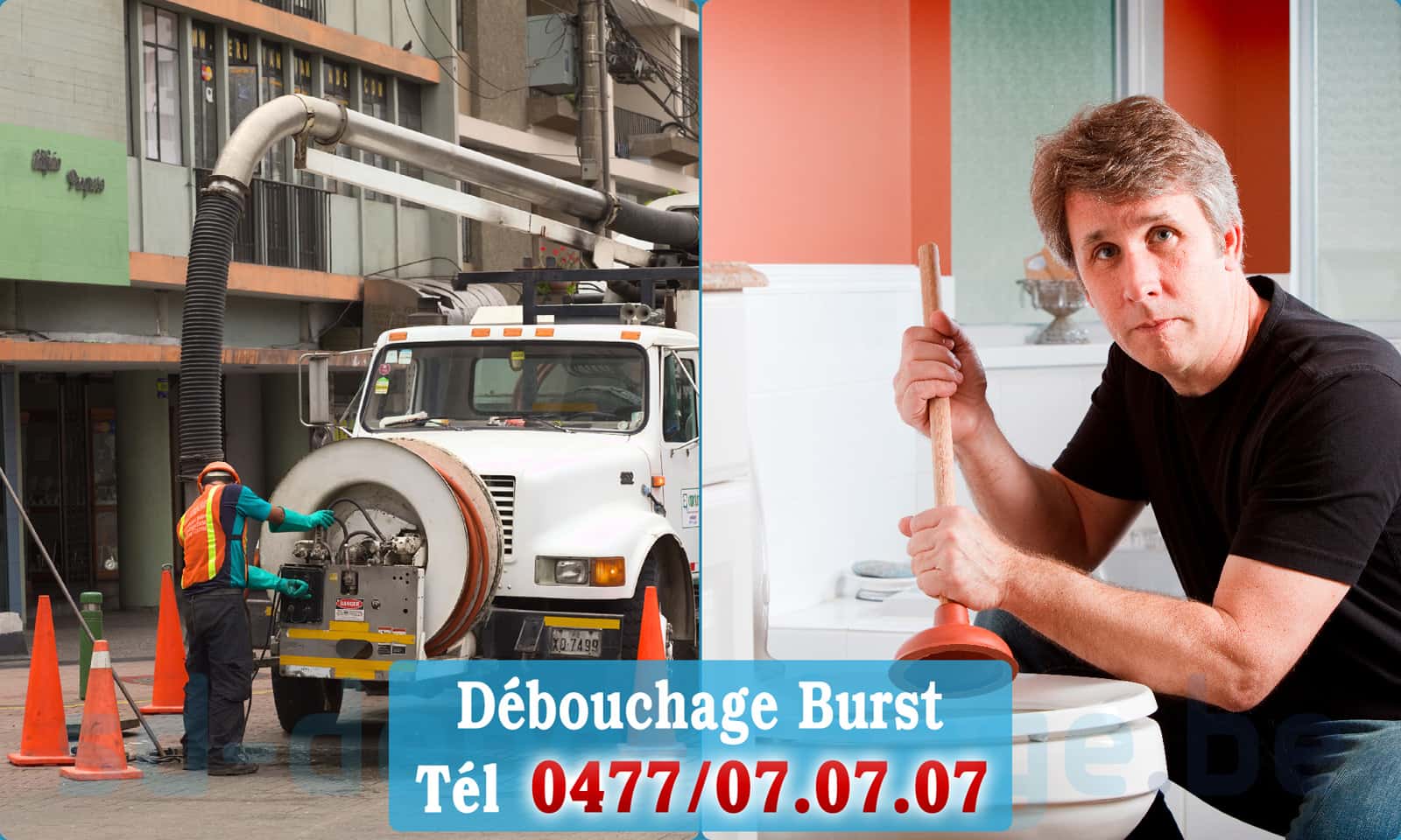 Déboucher canalisation maison Burst rapide et efficace - 0477 07 07 07