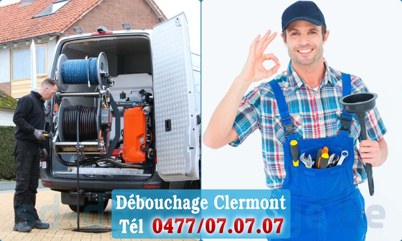 Service débouchage canalisation Clermont rapide et efficace - 0477 07 07 07