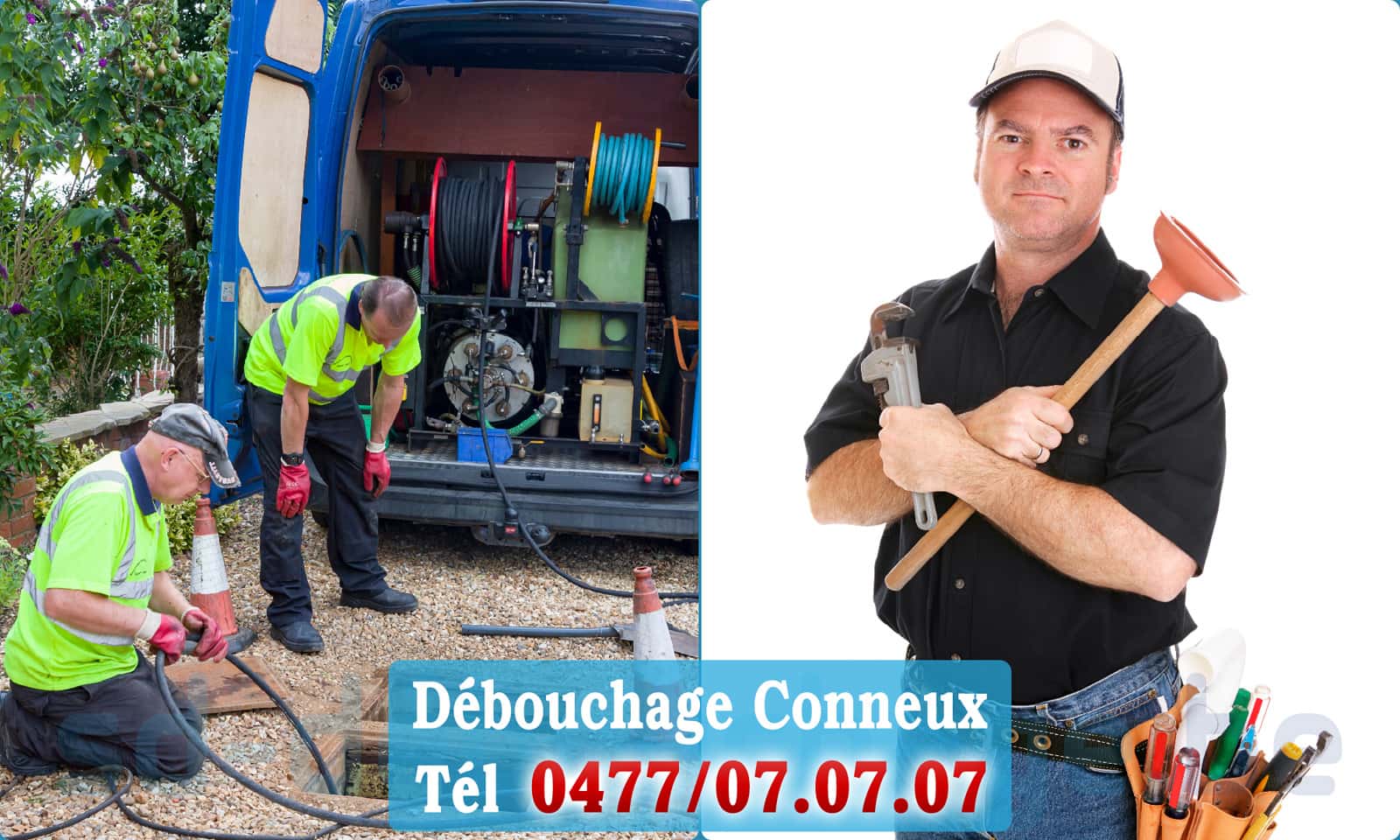Service débouchage canalisation Conneux rapide et efficace - 0477 07 07 07