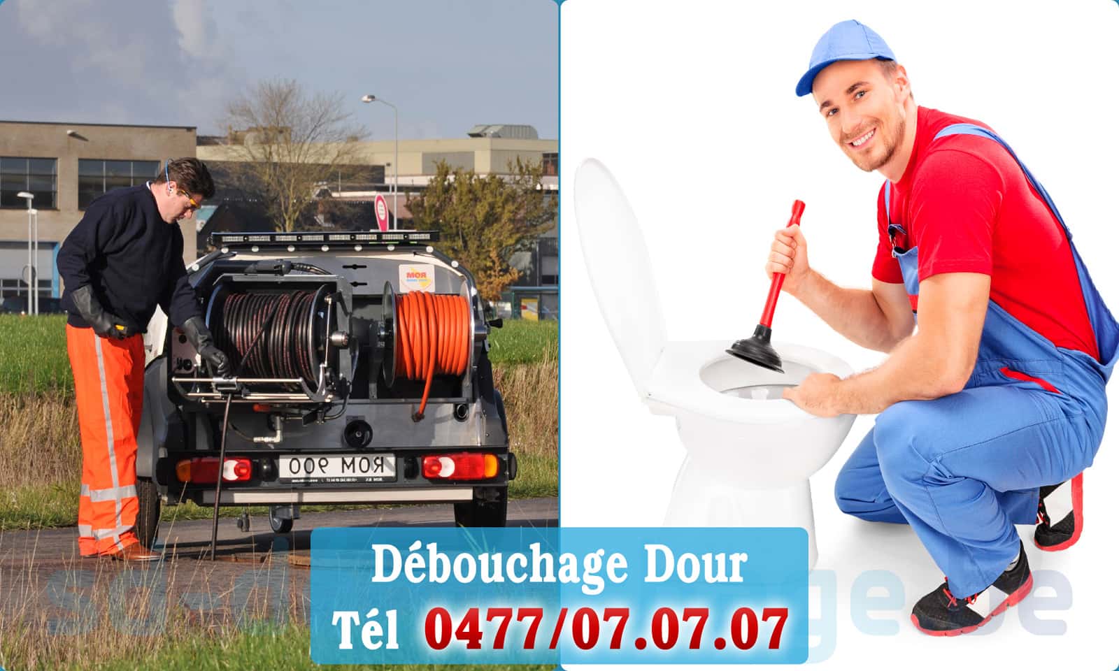 Service débouchage canalisation Dour rapide et efficace - 0477 07 07 07