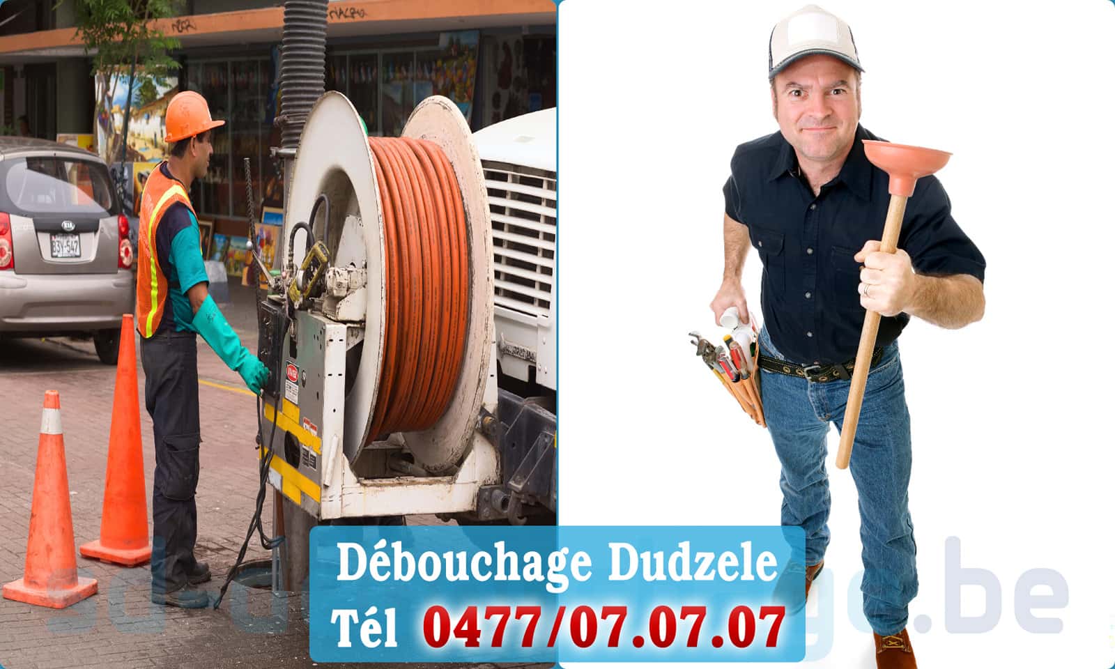 Service débouchage canalisation Dudzele rapide et efficace - 0477 07 07 07