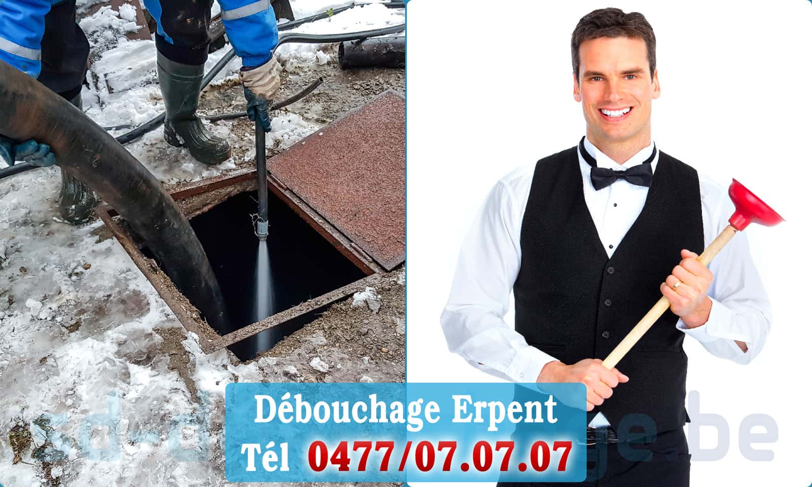 Déboucher canalisation maison Erpent rapide et efficace - 0477 07 07 07