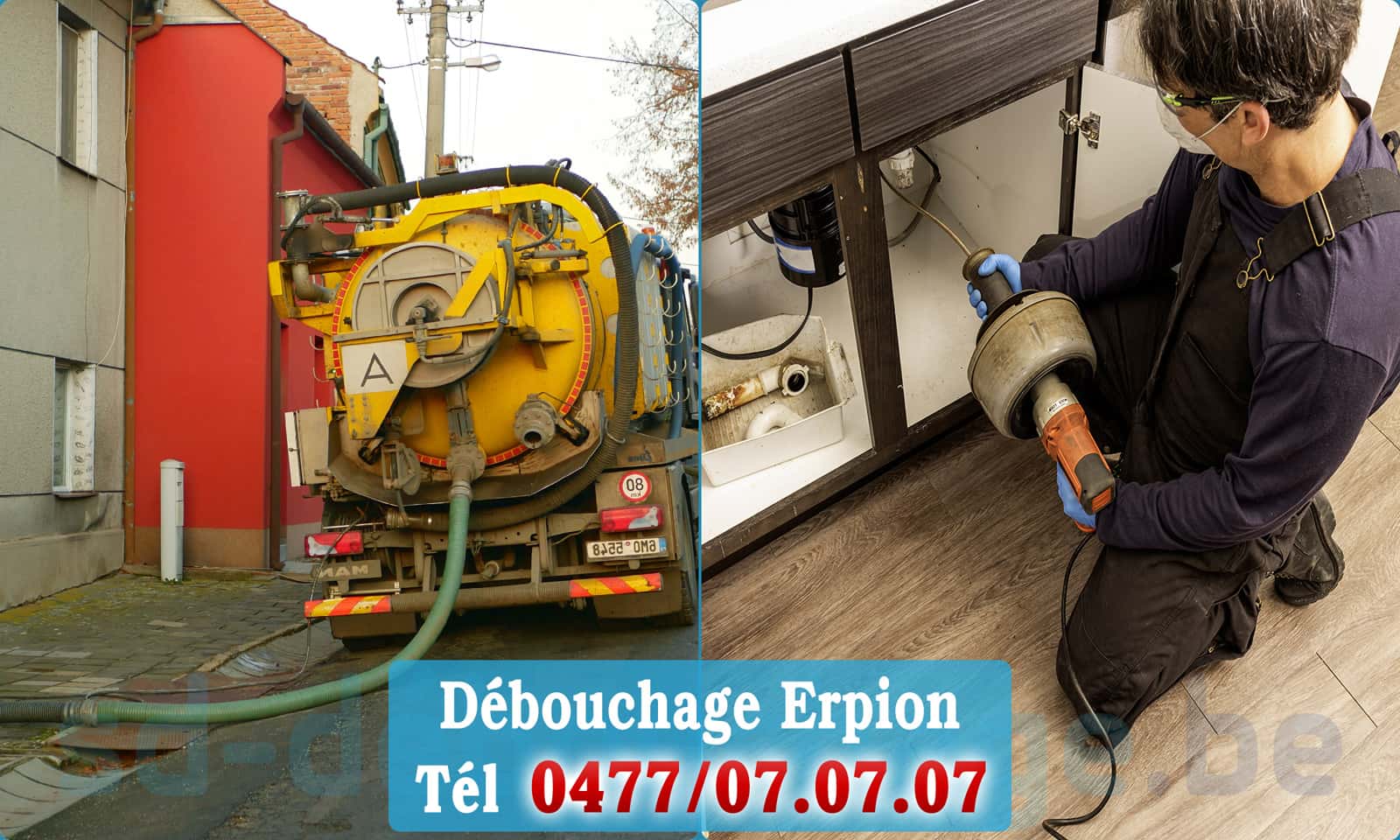 Déboucher canalisation maison Erpion rapide et efficace - 0477 07 07 07