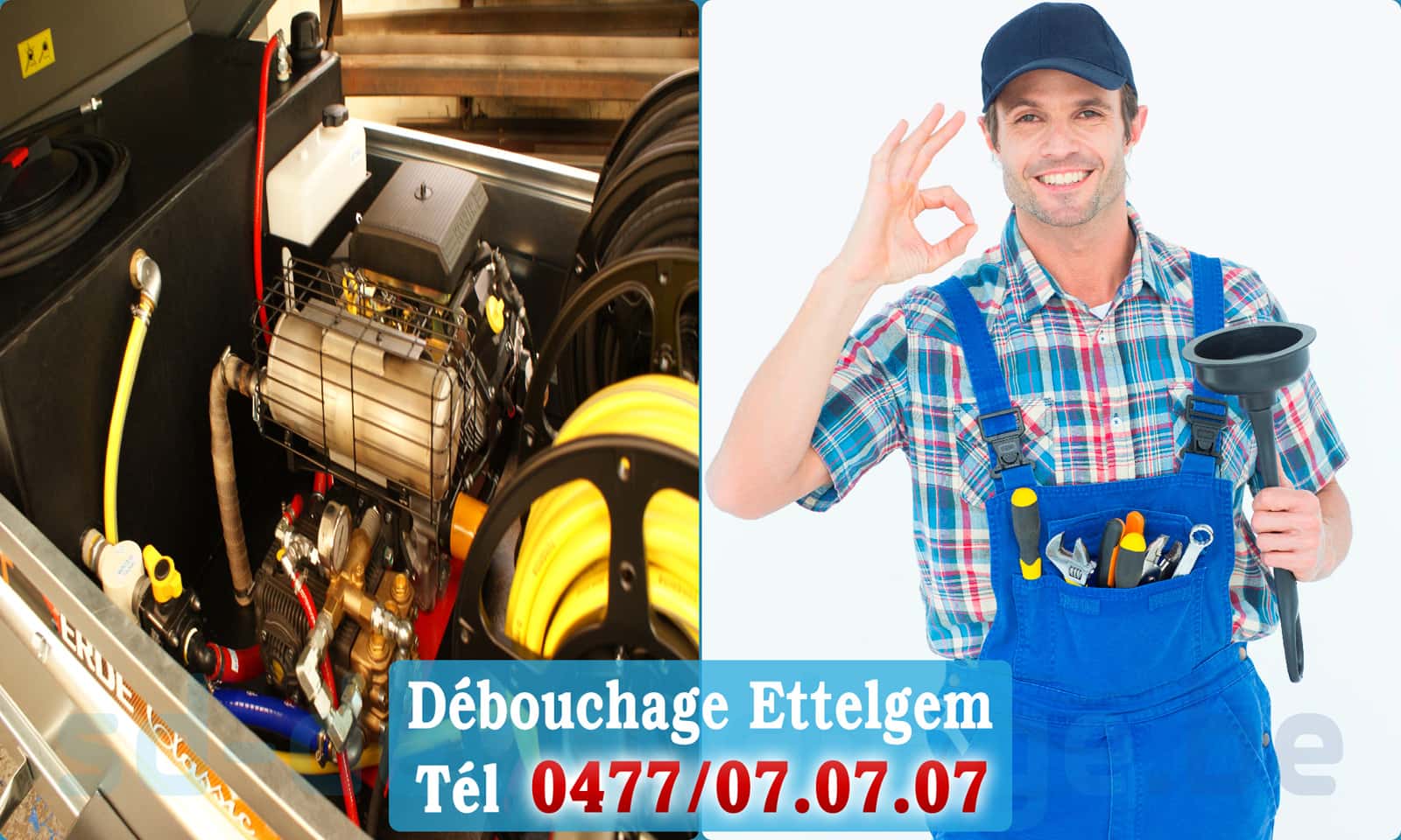 Service débouchage canalisation Ettelgem rapide et efficace - 0477 07 07 07