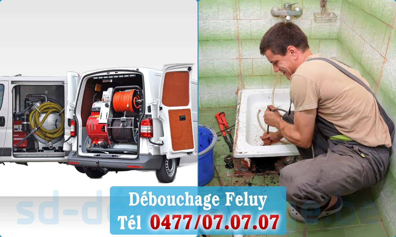 Débouchage canalisation Feluy rapide et efficace - 0477 07 07 07