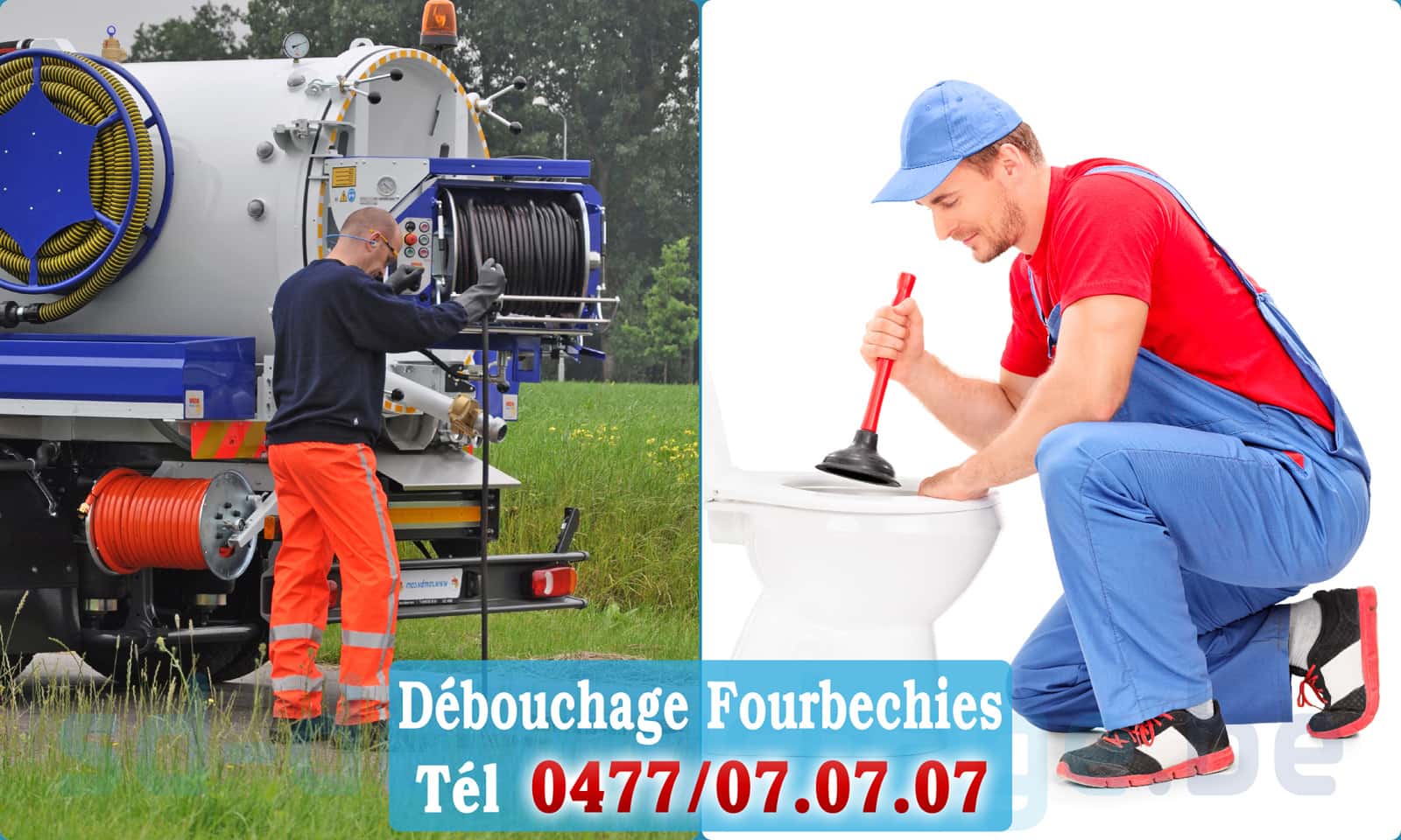 Déboucher canalisation maison Fourbechies rapide et efficace - 0477 07 07 07