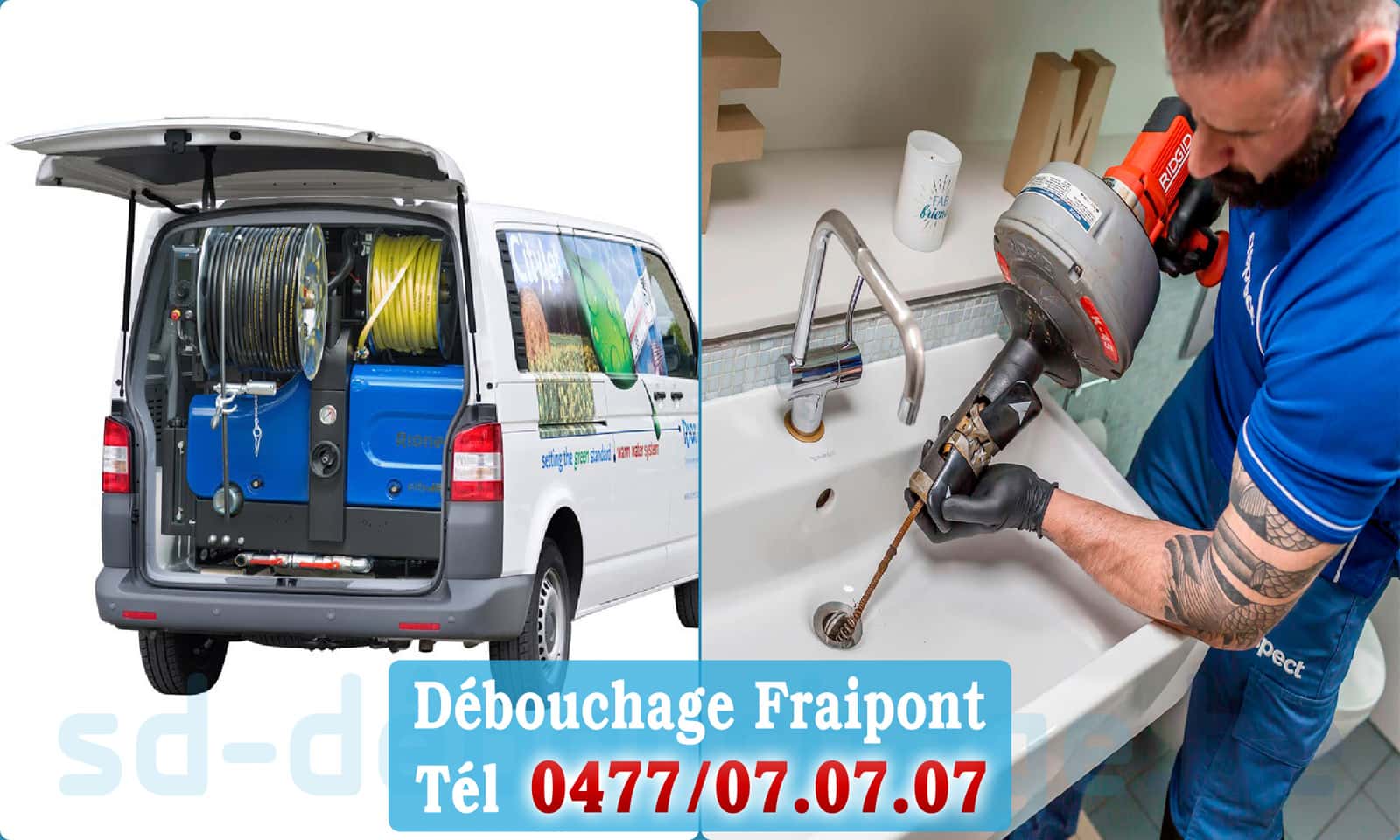 Service débouchage canalisation Fraipont rapide et efficace - 0477 07 07 07
