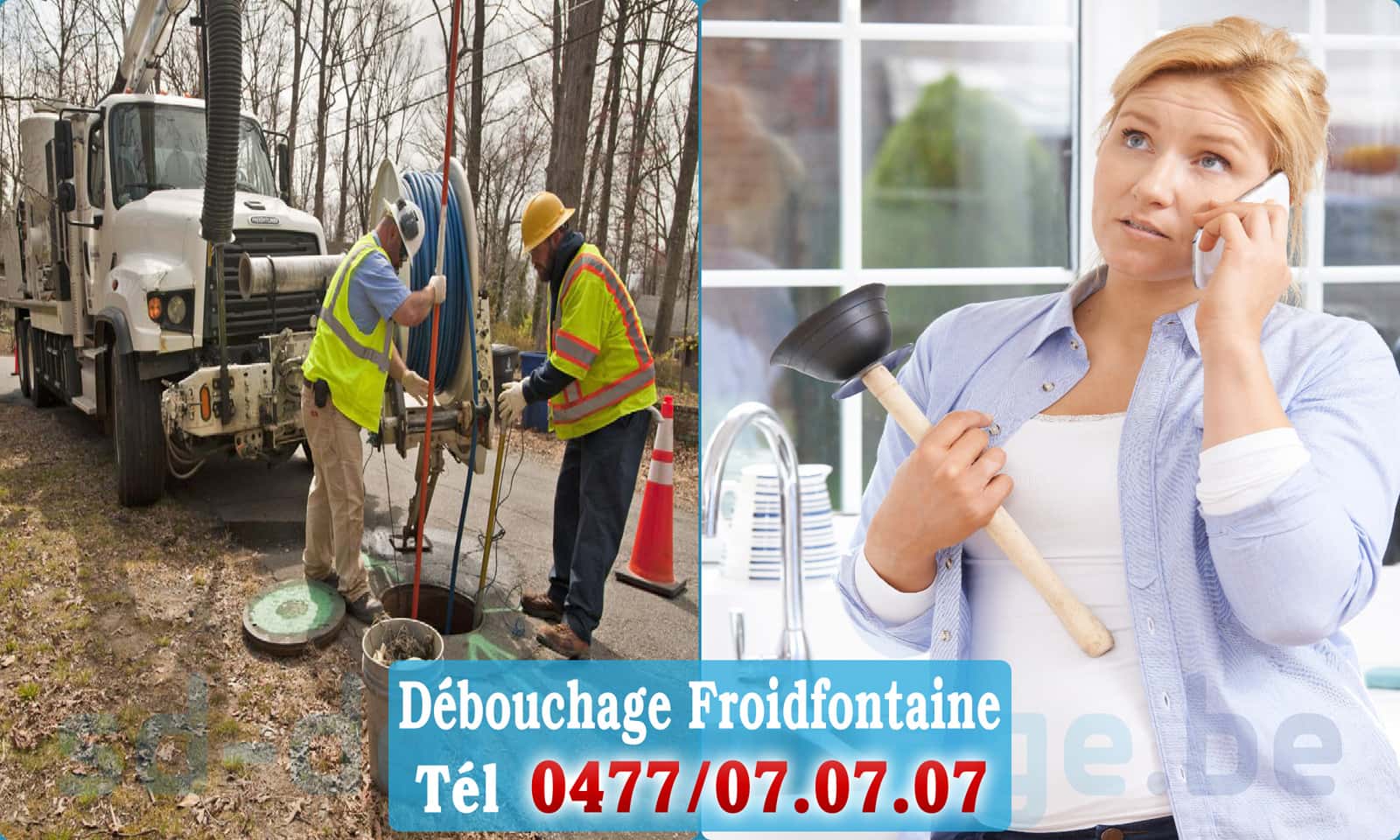 Débouchage canalisation Froidfontaine rapide et efficace - 0477 07 07 07