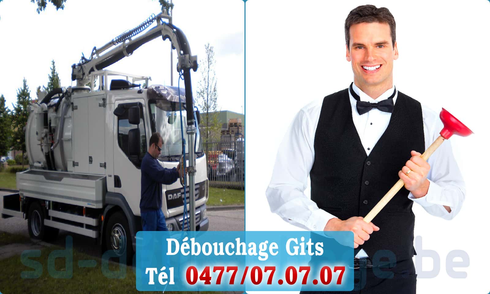 Débouchage de canalisation Gits rapide et efficace - 0477 07 07 07