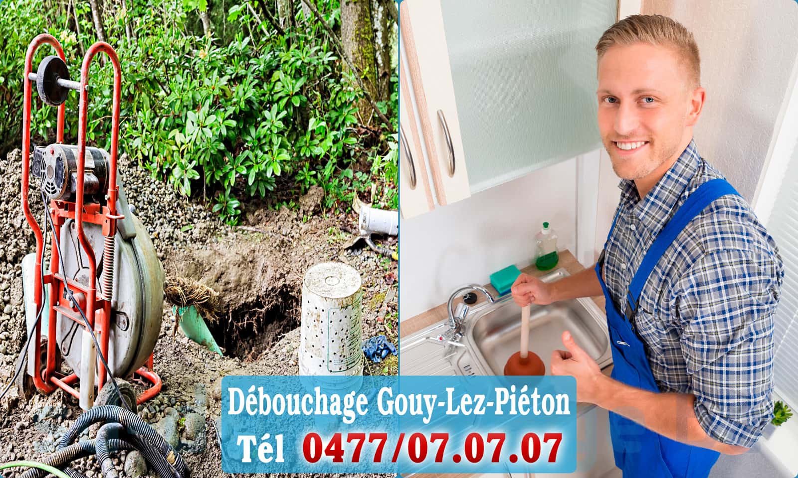 Service débouchage canalisation Gouy-Lez-Piéton rapide et efficace - 0477 07 07 07