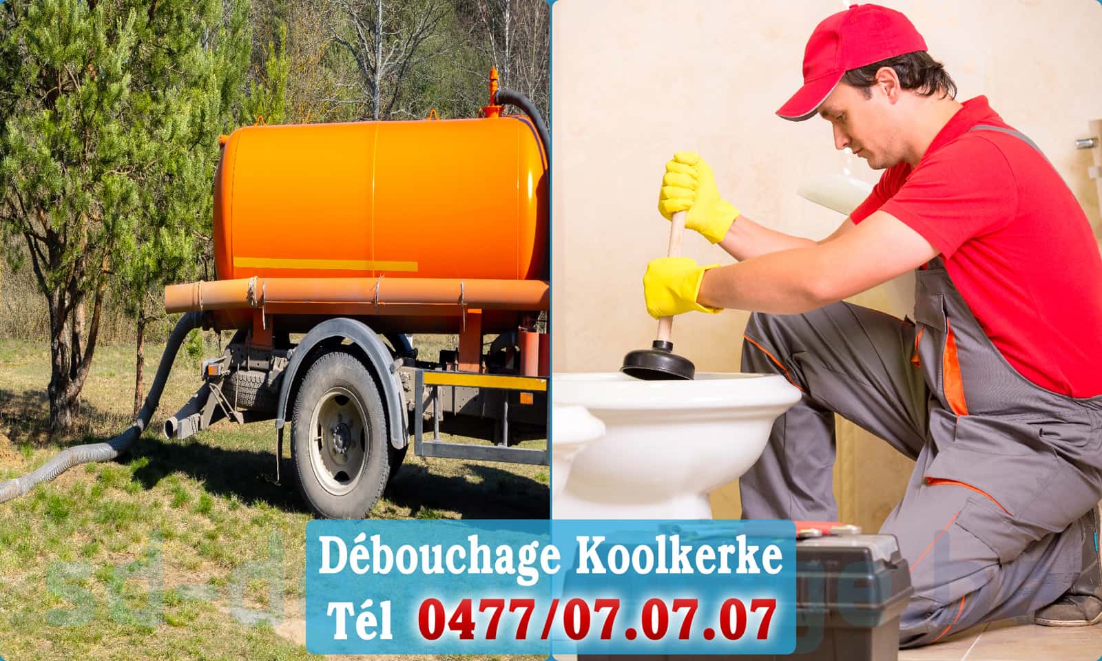 Entreprise débouchage canalisation Koolkerke rapide et efficace - 0477 07 07 07