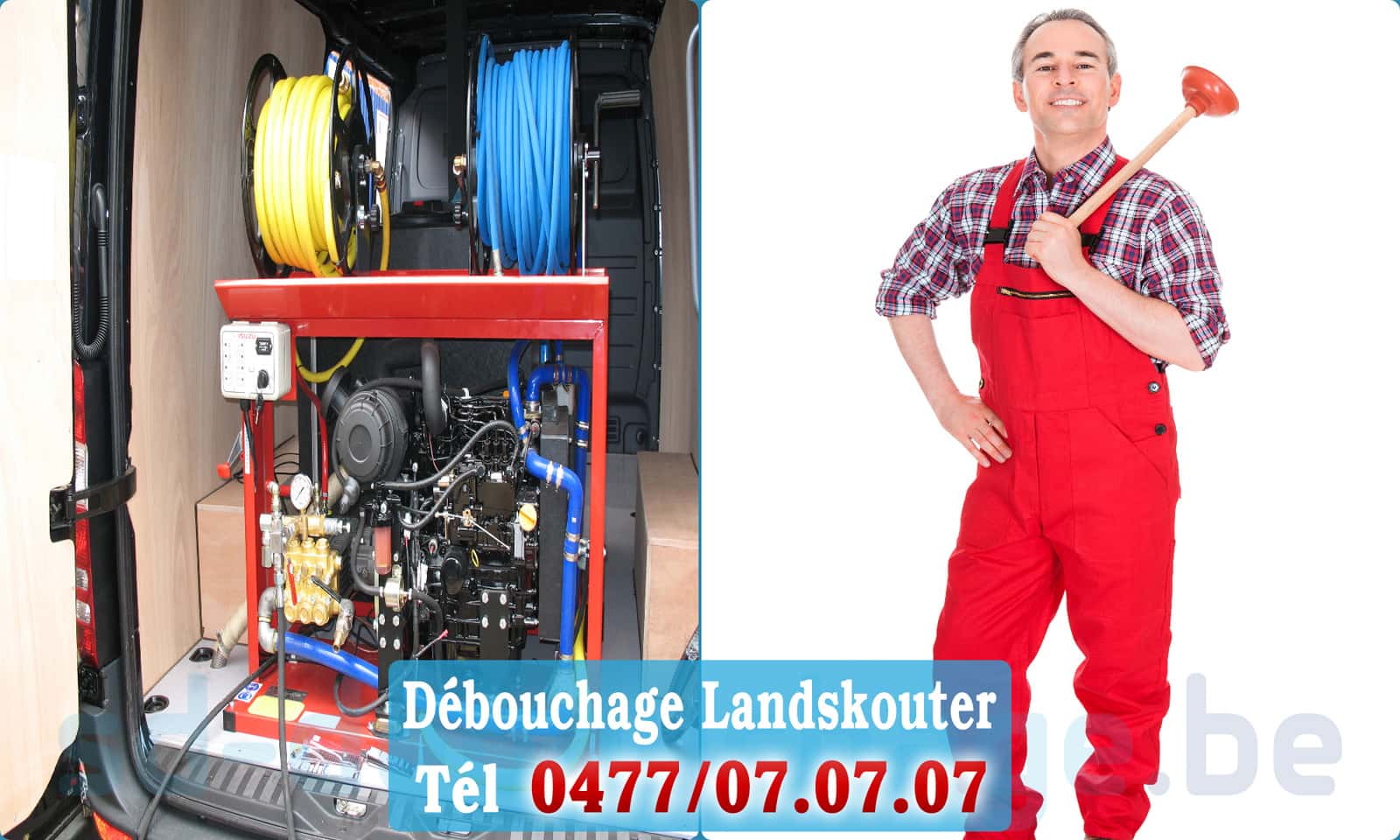 Entreprise débouchage canalisation Landskouter rapide et efficace - 0477 07 07 07