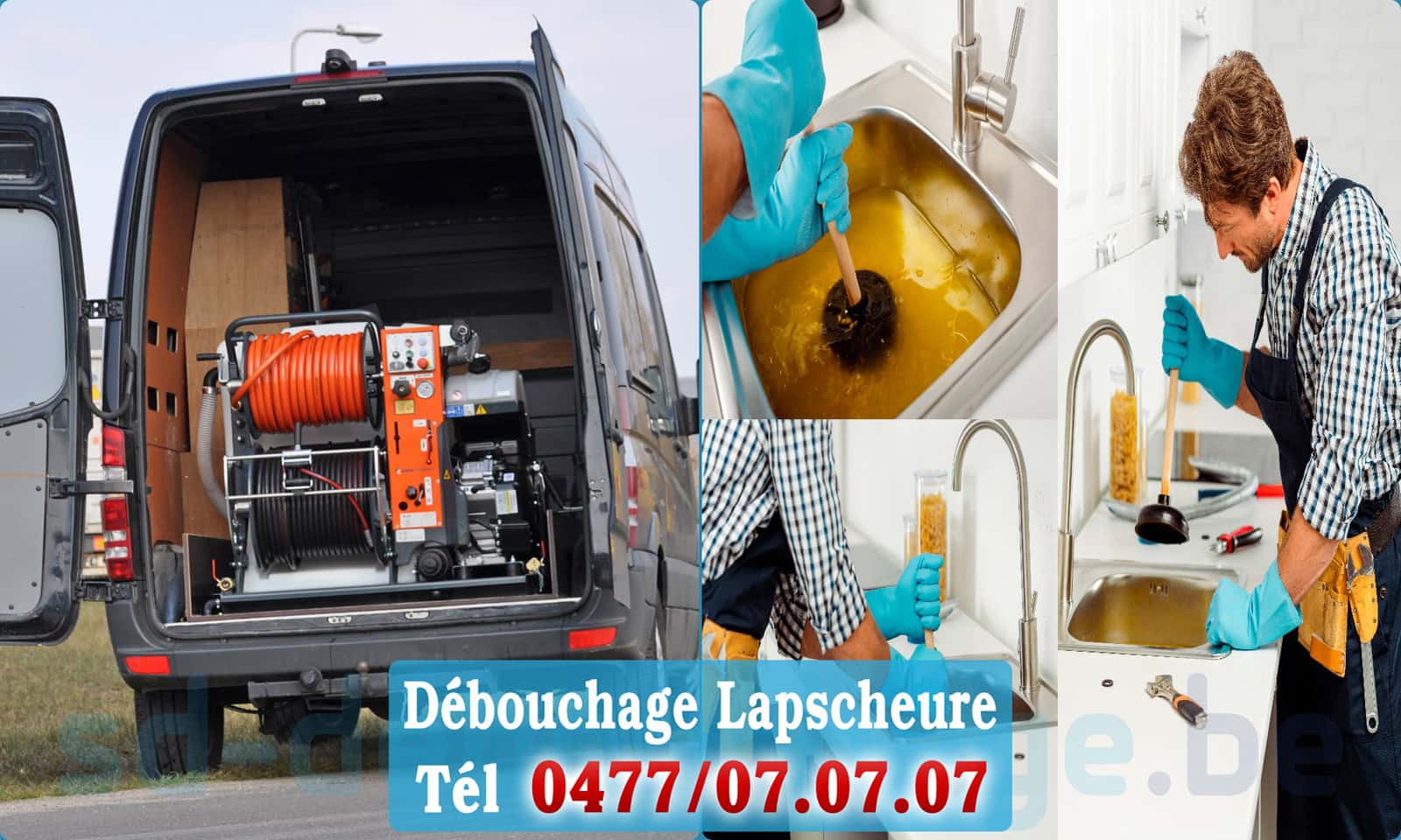 Déboucher canalisation maison Lapscheure rapide et efficace - 0477 07 07 07