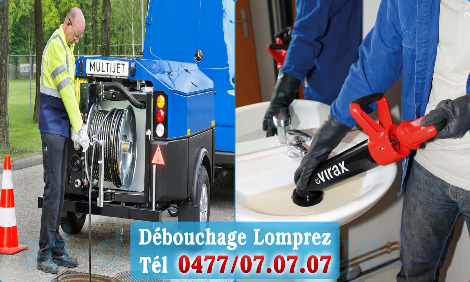 Déboucher canalisation maison Lomprez rapide et efficace - 0477 07 07 07