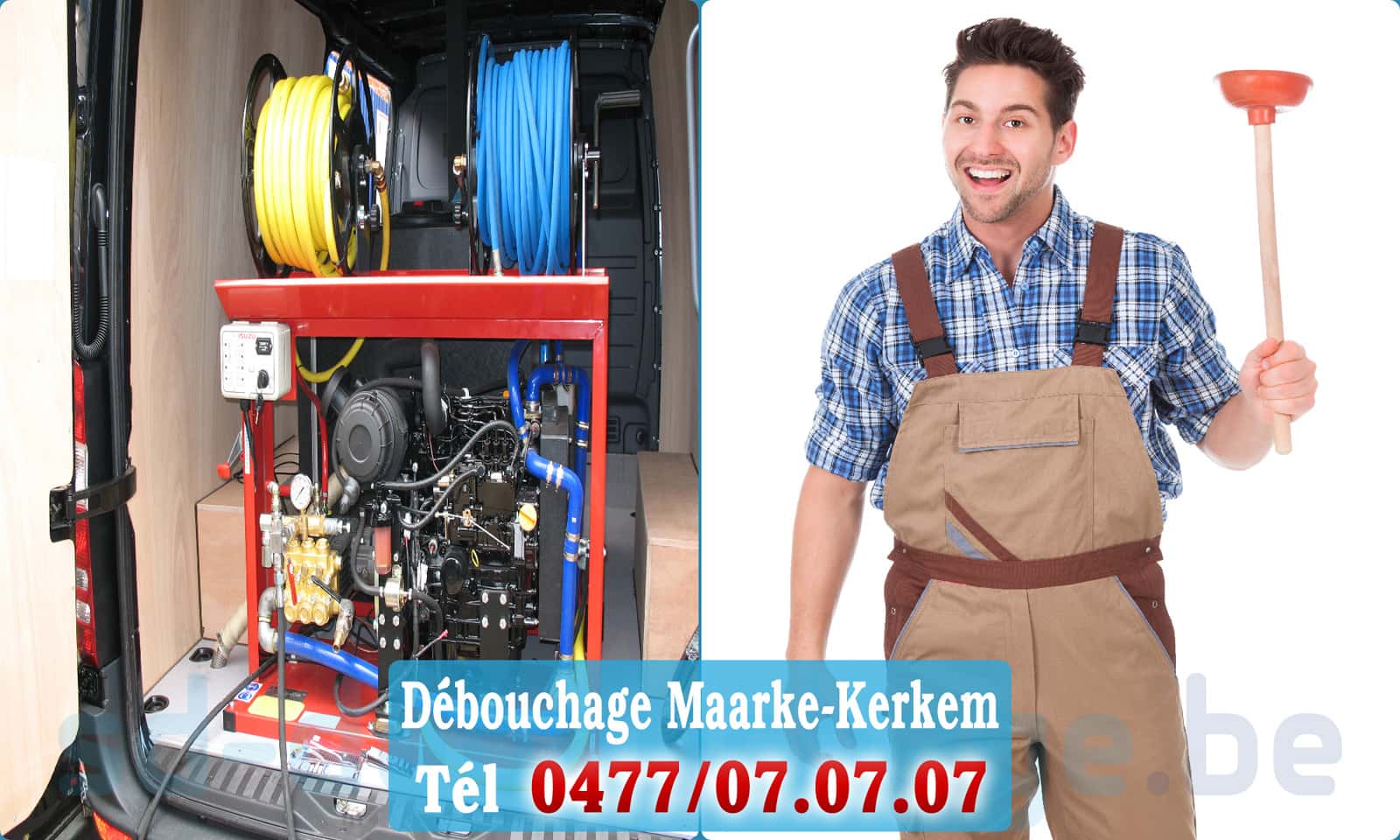 Service débouchage canalisation Maarke-Kerkem rapide et efficace - 0477 07 07 07