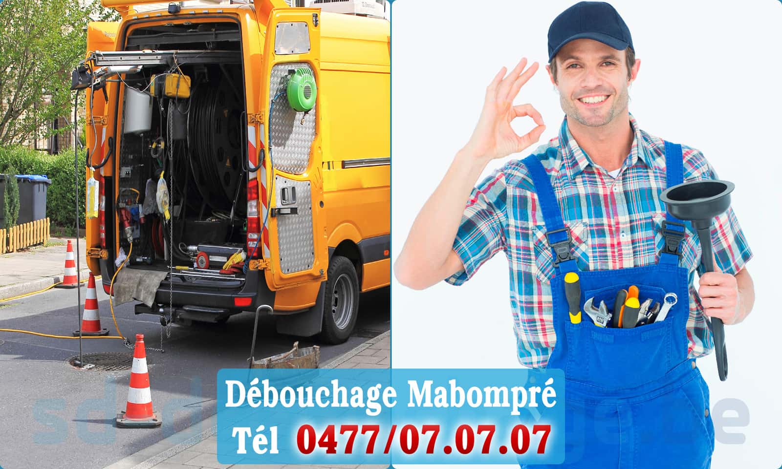 Service débouchage canalisation Mabompré rapide et efficace - 0477 07 07 07