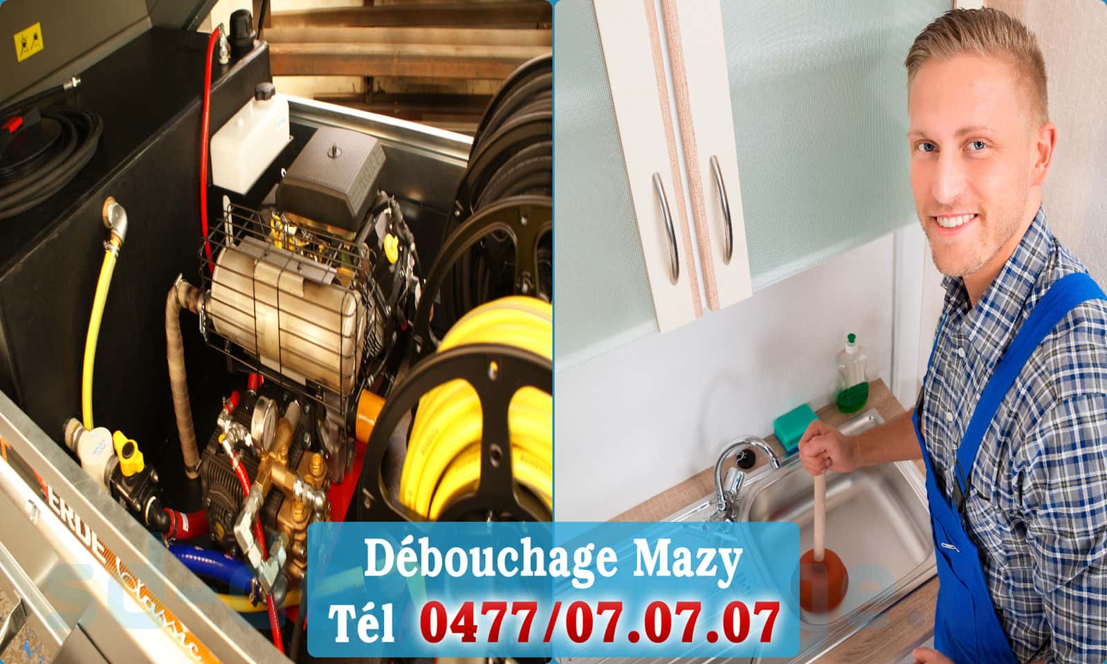 Service débouchage canalisation Mazy rapide et efficace - 0477 07 07 07
