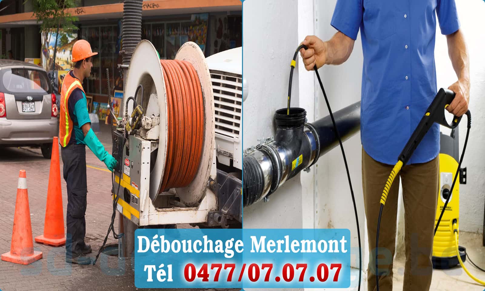 Débouchage canalisation Merlemont rapide et efficace - 0477 07 07 07