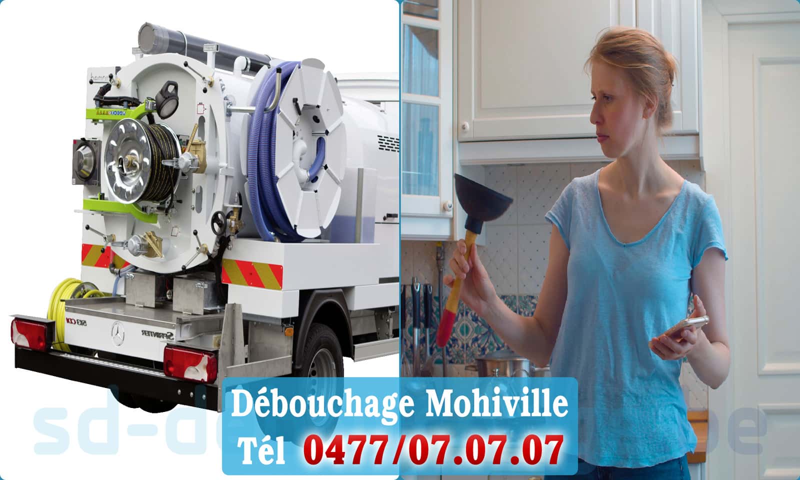 Service débouchage canalisation Mohiville rapide et efficace - 0477 07 07 07