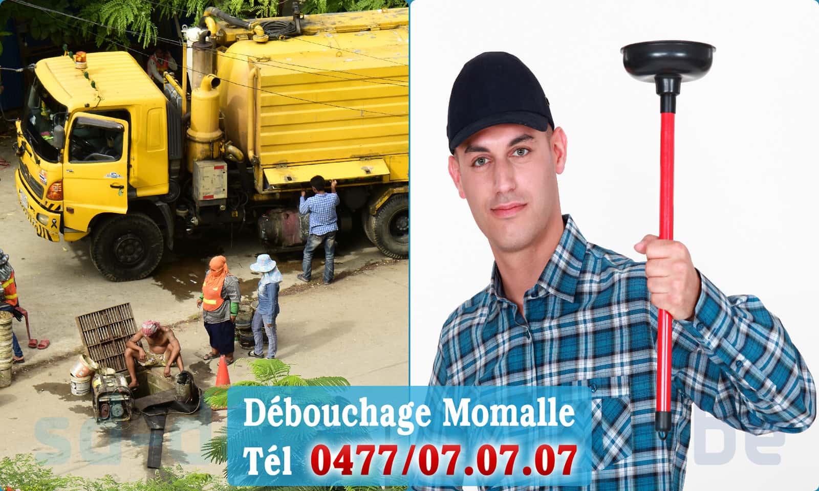 Débouchage canalisation Momalle rapide et efficace - 0477 07 07 07