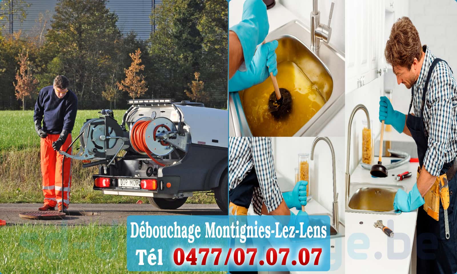 Service débouchage canalisation Montignies-Lez-Lens rapide et efficace - 0477 07 07 07