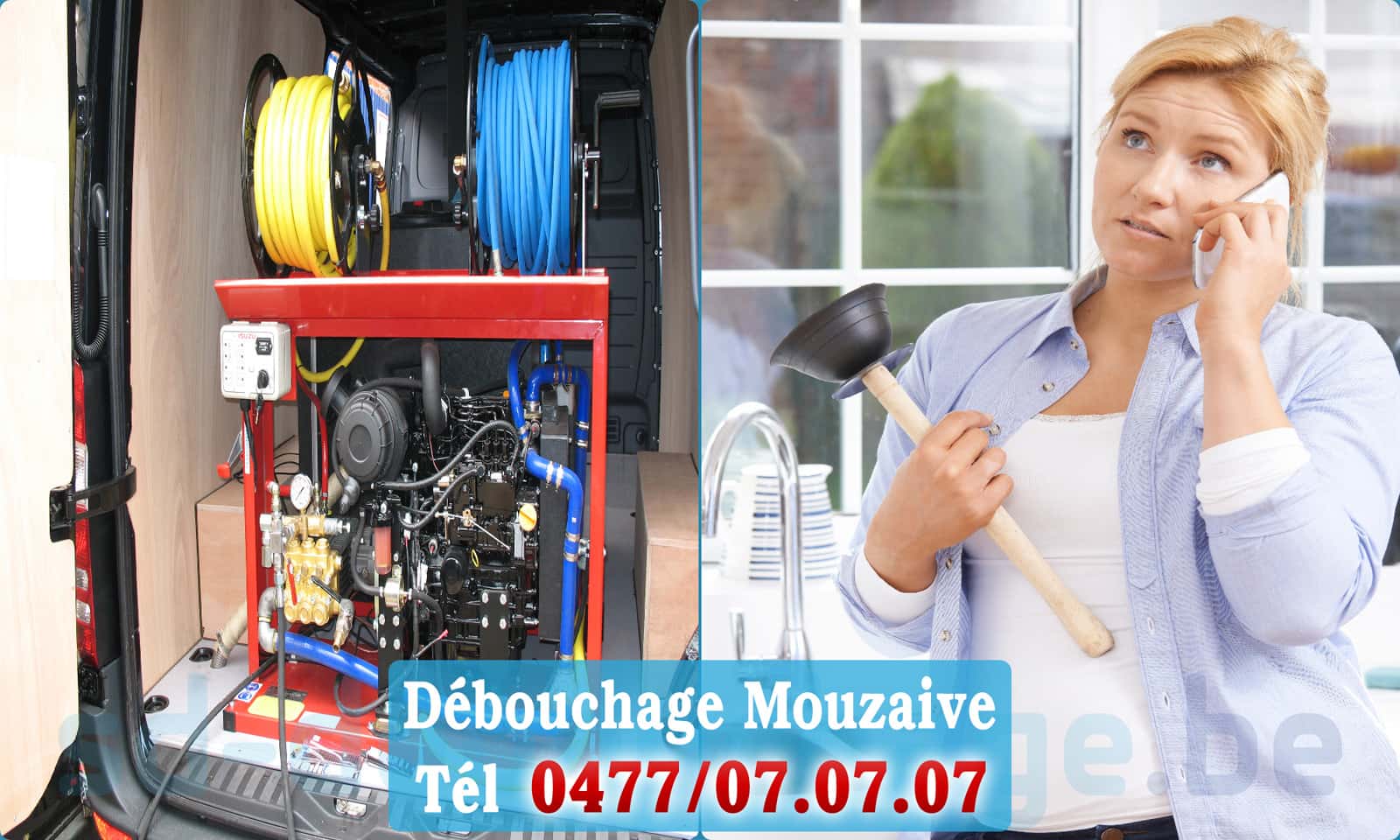 Déboucher canalisation maison Mouzaive rapide et efficace - 0477 07 07 07
