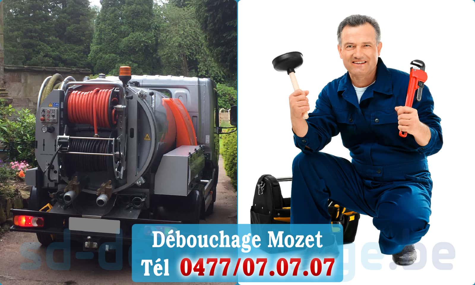 Débouchage canalisation Mozet rapide et efficace - 0477 07 07 07