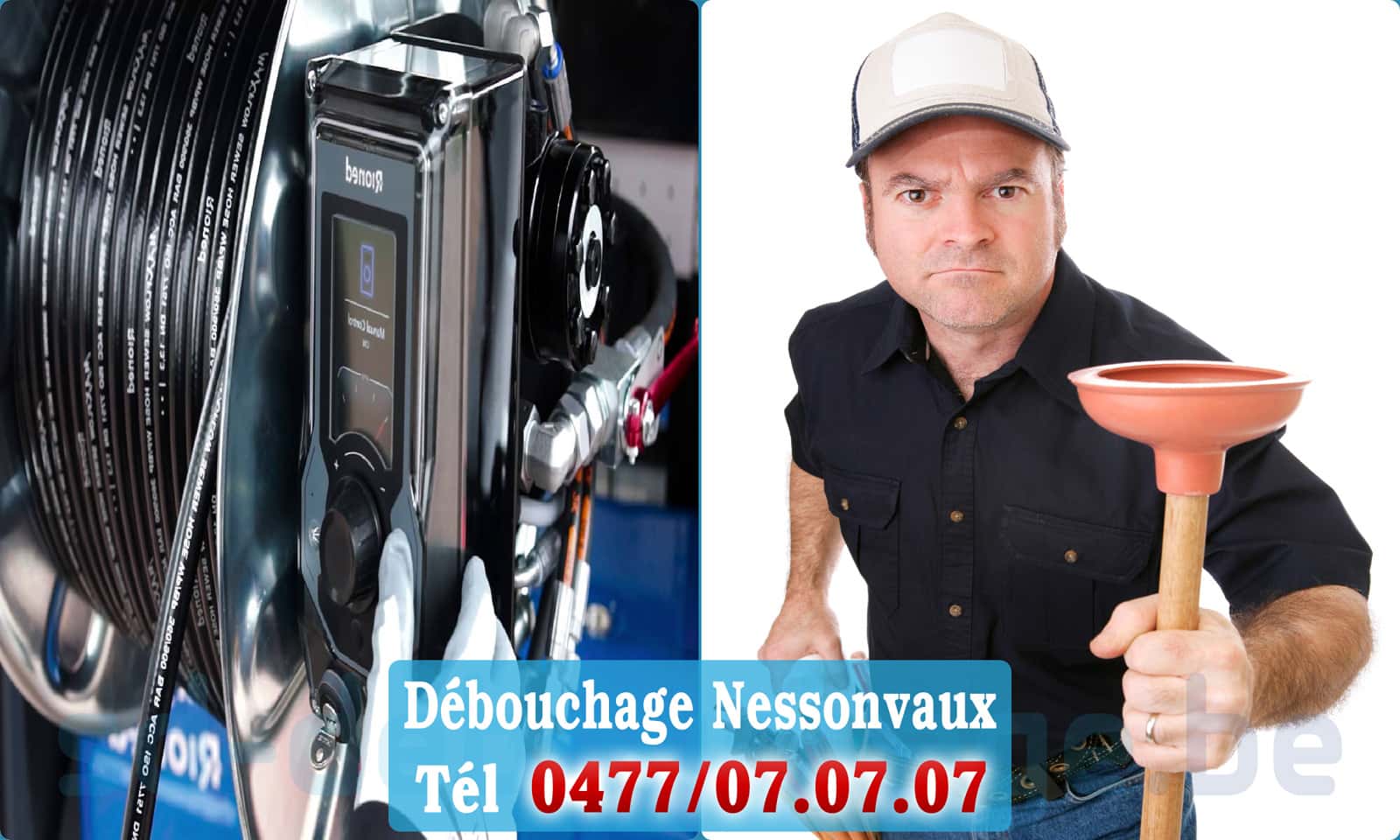 Curage canalisation Nessonvaux rapide et efficace - 0477 07 07 07