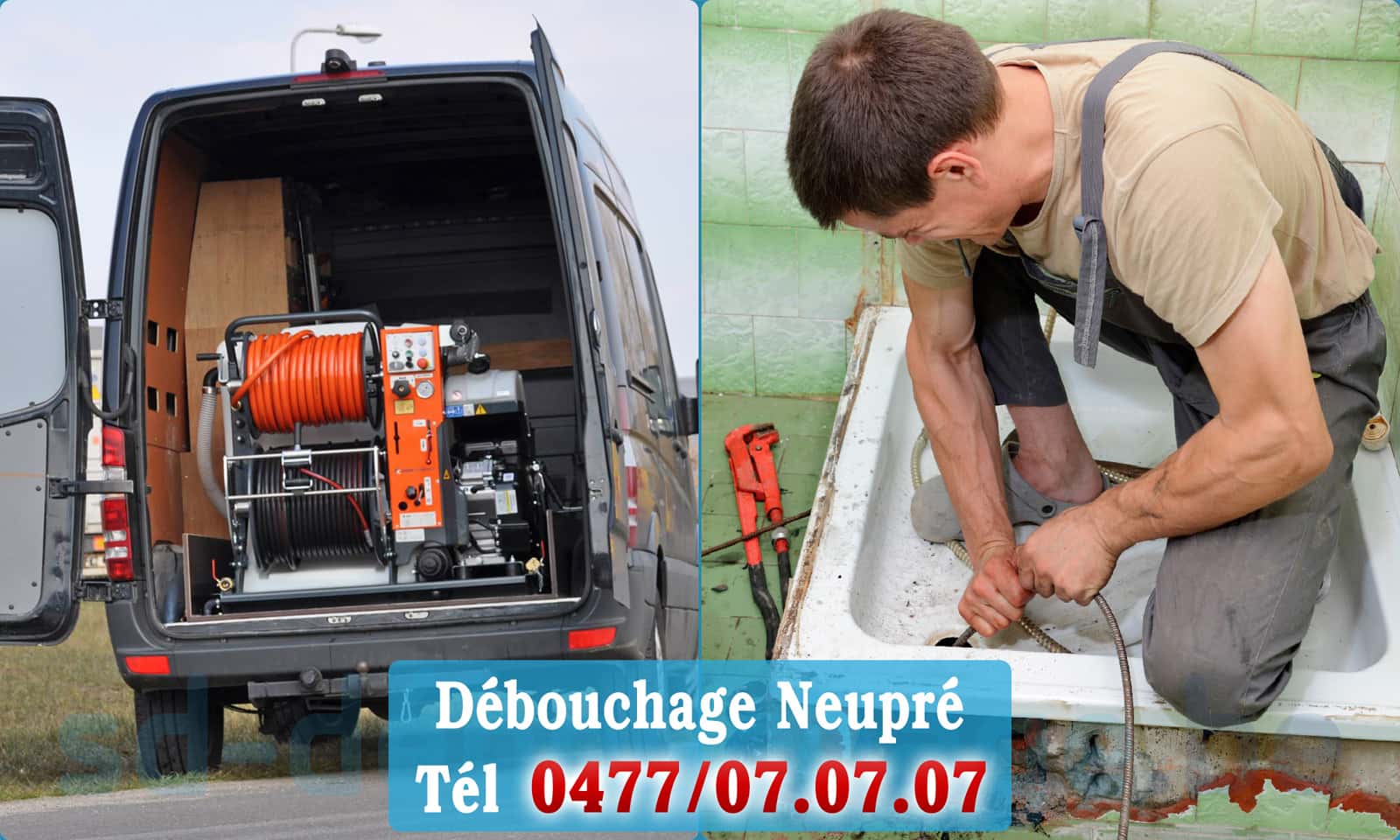 Déboucher canalisation maison Neupré rapide et efficace - 0477 07 07 07