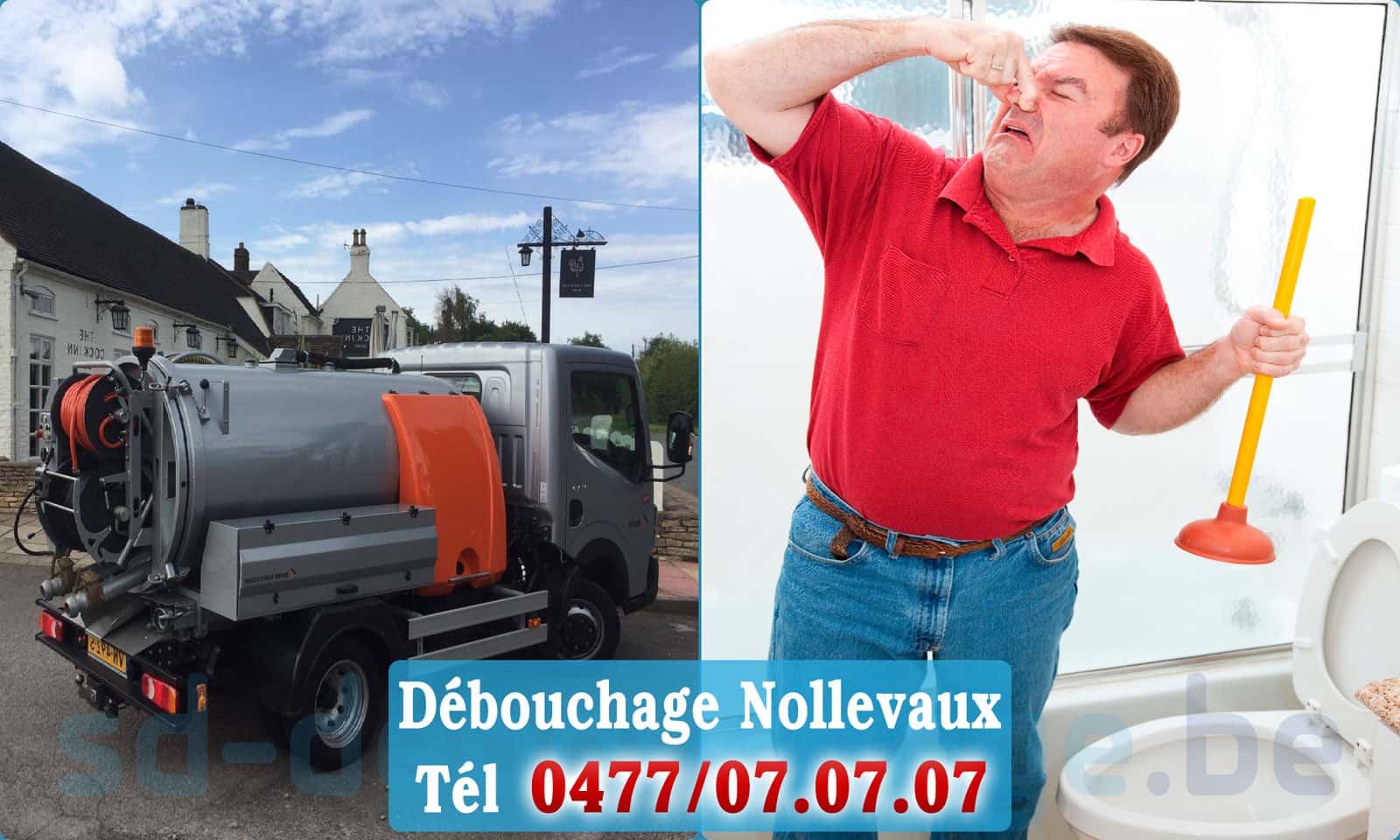 Déboucher canalisation maison Nollevaux rapide et efficace - 0477 07 07 07