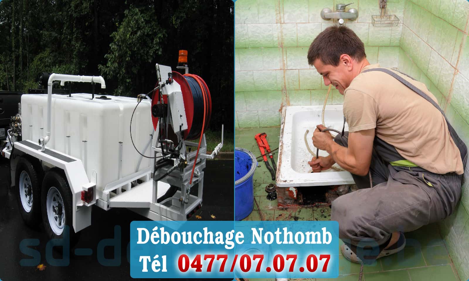 Service débouchage canalisation Nothomb rapide et efficace - 0477 07 07 07