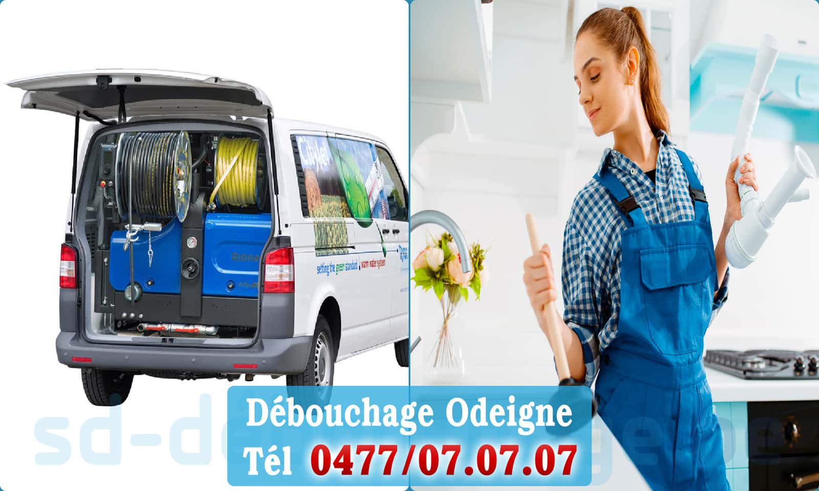 Service débouchage canalisation Odeigne rapide et efficace - 0477 07 07 07