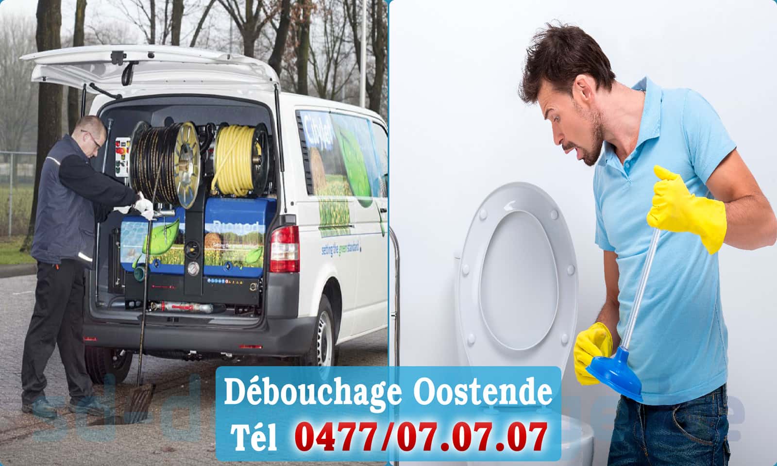 Déboucher canalisation maison Oostende rapide et efficace - 0477 07 07 07
