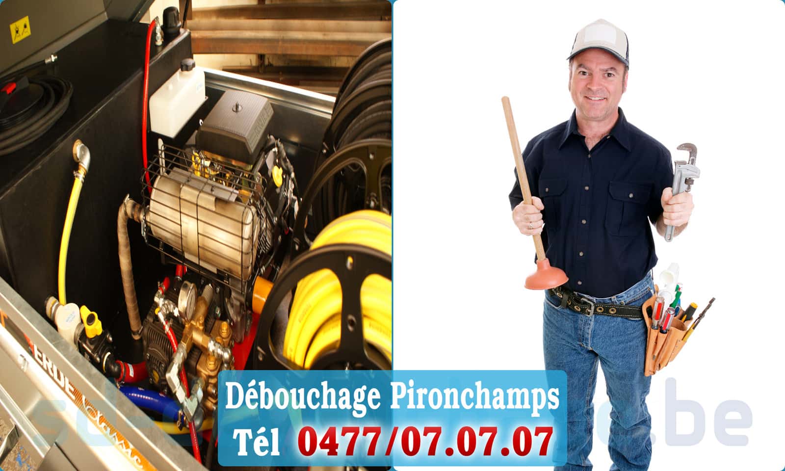Déboucher canalisation maison Pironchamps rapide et efficace - 0477 07 07 07