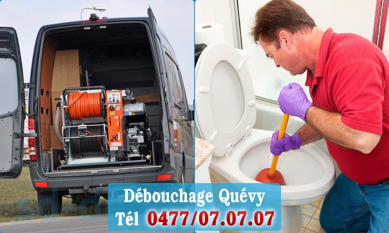 Déboucher canalisation maison Quévy rapide et efficace - 0477 07 07 07