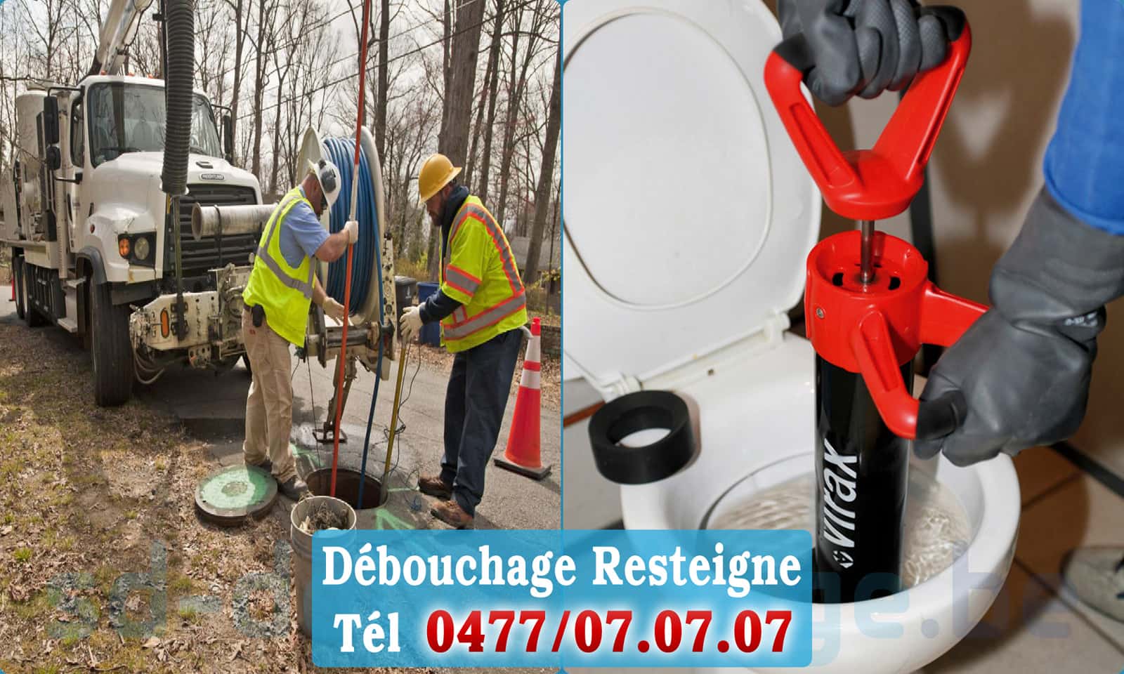 Débouchage canalisation Resteigne rapide et efficace - 0477 07 07 07