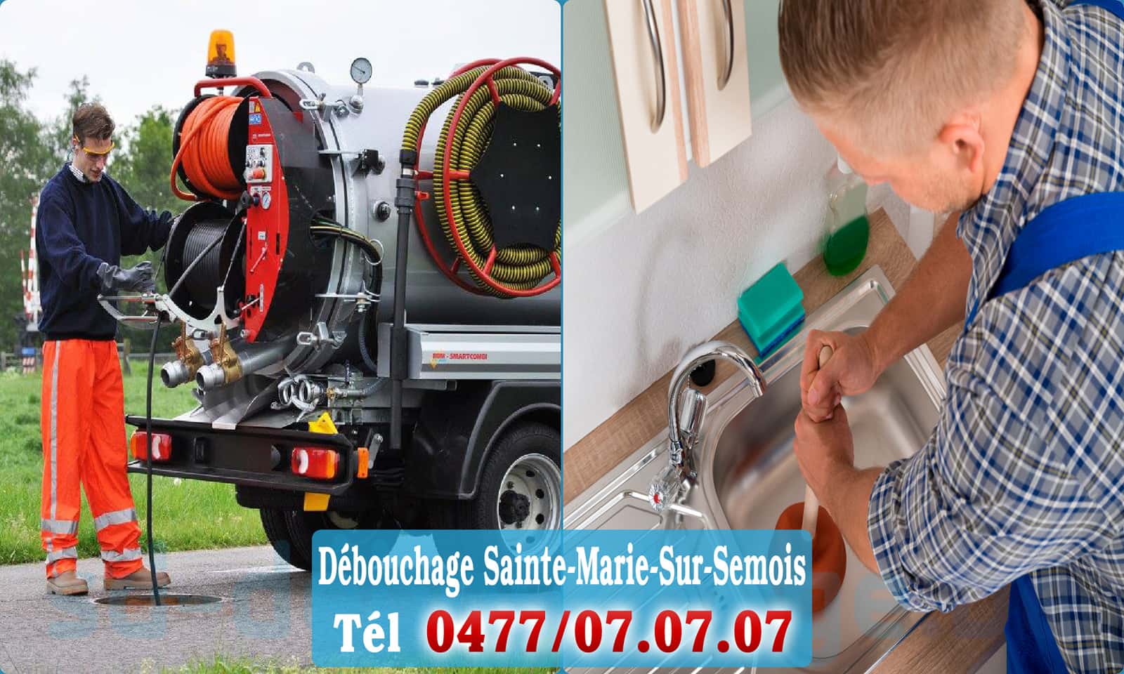 Service débouchage canalisation Sainte-Marie-Sur-Semois rapide et efficace - 0477 07 07 07