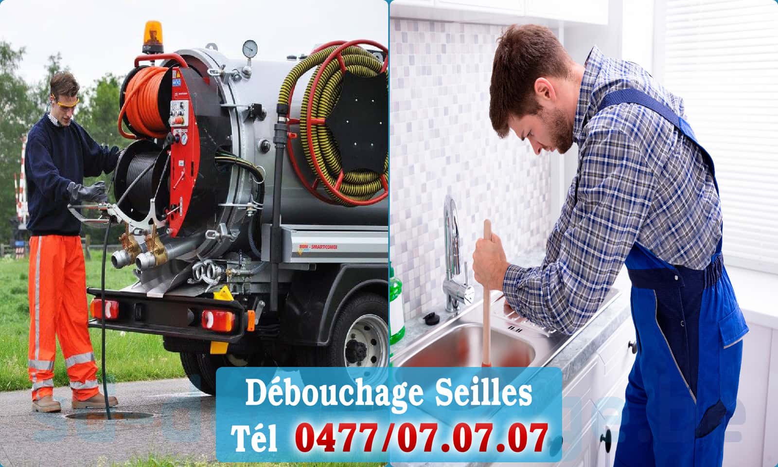 Service débouchage canalisation Seilles rapide et efficace - 0477 07 07 07