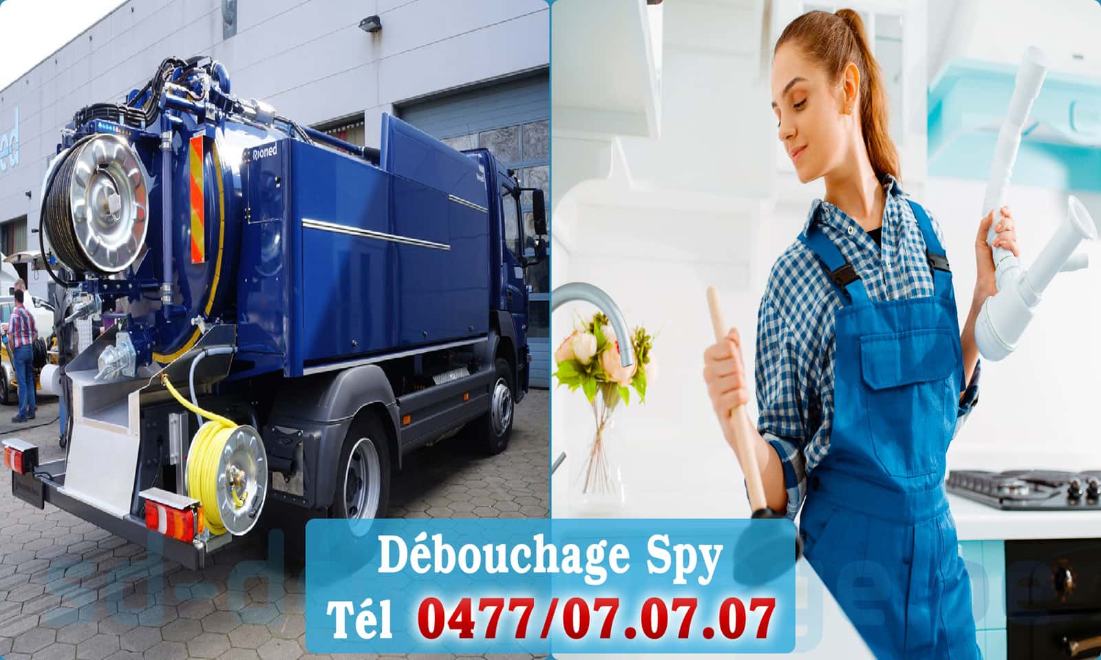 Déboucher canalisation maison Spy rapide et efficace - 0477 07 07 07