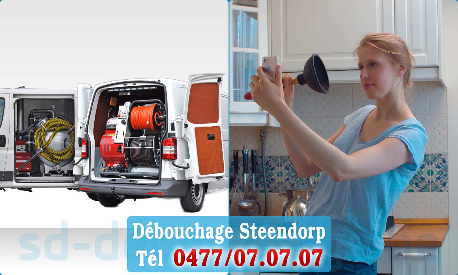Service débouchage canalisation Steendorp rapide et efficace - 0477 07 07 07
