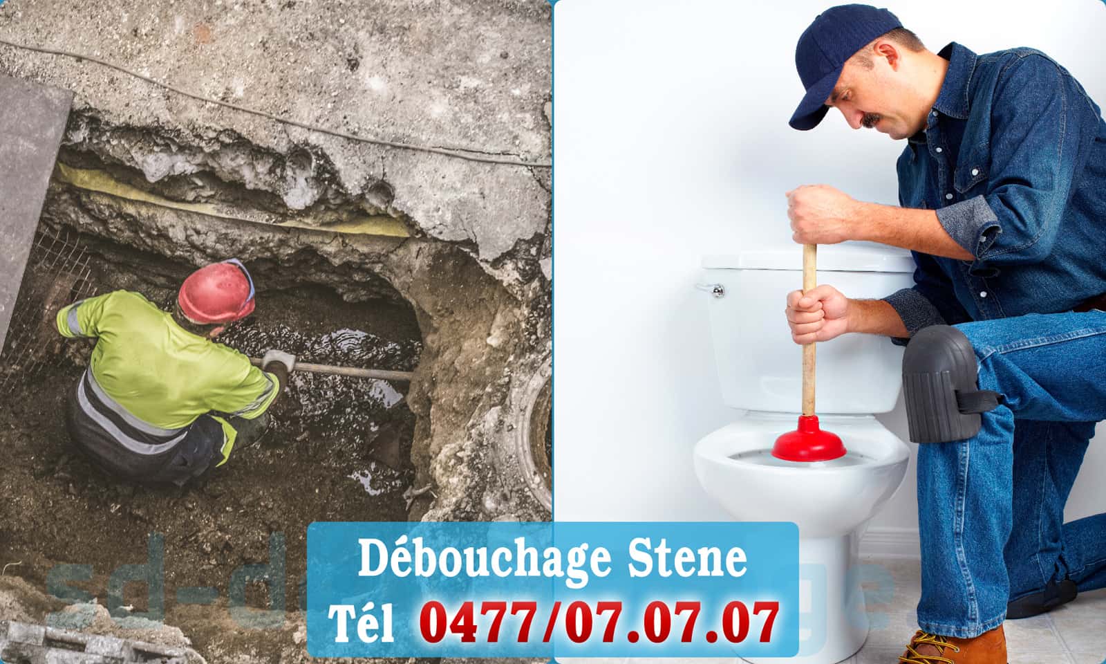 Service débouchage canalisation Stene rapide et efficace - 0477 07 07 07