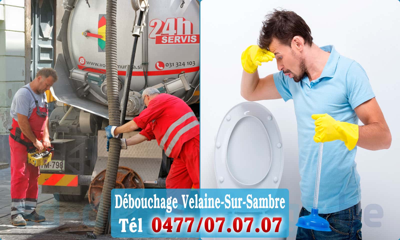 Service débouchage canalisation Velaine-Sur-Sambre rapide et efficace - 0477 07 07 07